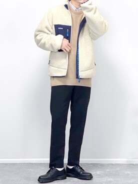 「patagonia」｜「アイテム（スラックス）」を使った、gakuさん（メンズ・173cm）の冬コーディネート
