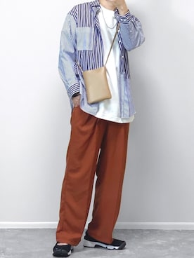 「apres jour mignon（アプレジュールミニョン）のアイテム（パンツ）」を使った、gakuさん（メンズ・173cm）の夏コーディネート