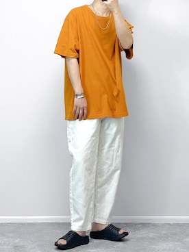 「クルーネック」｜「アイテム（その他）」を使った、gakuさん（メンズ・173cm）の夏コーディネート