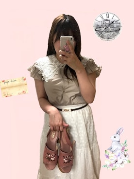 「axes femme（アクシーズファム）のアイテム（サンダル）」を使った、ayaconaさん（レディース・160cm）の夏コーディネート