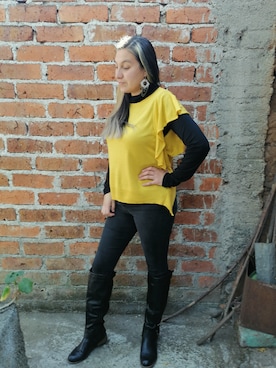 「Bamboo（バンブー）のアイテム」を使った、Faby Arroyoさん（レディース・175cm）の冬コーディネート