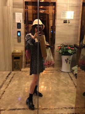 「アイテム（サンバイザー、ピンク系）」を使った、Ravine Yangさん（レディース・155cm）の夏コーディネート