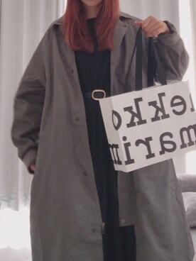 「シンプルおしゃれが好き」｜「アイテム（ステンカラーコート）」を使った、MI Sunさん（レディース・158cm）の秋コーディネート