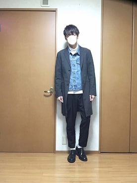 「アイテム（ステンカラーコート）」を使った、まつお はやと  さん（メンズ・180cm・10代）の冬コーディネート
