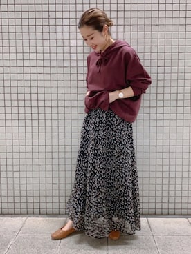 「Samansa Mos2 blue（サマンサモスモスブルー）のアイテム（ローファー）」を使った、♪さん（レディース・150cm）の秋コーディネート