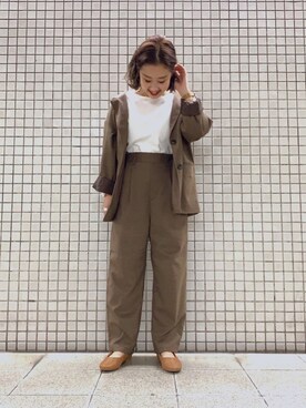 「Samansa Mos2 blue（サマンサモスモスブルー）のアイテム（テーラードジャケット）」を使った、♪さん（レディース・150cm）の秋コーディネート