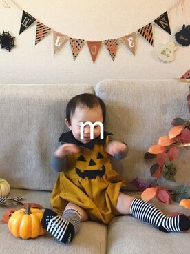 「wearhalloween2017」｜「アイテム（オールインワン・サロペット）」を使った、ma-chiさん（キッズ・80cm）の秋コーディネート