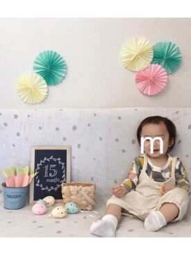 「1歳3ヶ月」｜「アイテム（オールインワン・サロペット）」を使った、ma-chiさん（キッズ・80cm）の春コーディネート