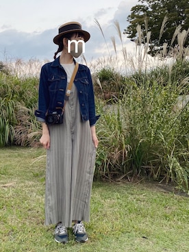 「公園コーデ」｜「アイテム（サロペット/オーバーオール）」を使った、ma-chiさん（レディース・162cm）の秋コーディネート