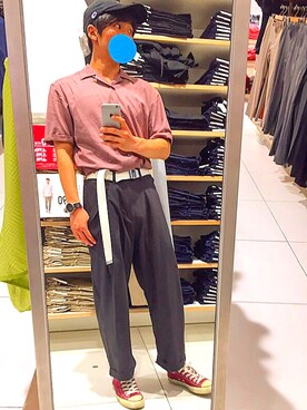 「UNIQLOU」｜「アイテム（帽子）」を使った、Yuta.Kuwanaさん（メンズ・168cm）の夏コーディネート