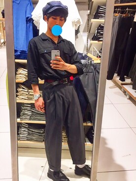 「HVC（エイチブイシー）のアイテム（トップス）」を使った、Yuta.Kuwanaさん（メンズ・168cm）の夏コーディネート