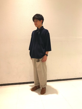 「manipuri（マニプリ）のアイテム」を使った、大宮ルミネ店 スタッフさん（メンズ・170cm）の春コーディネート