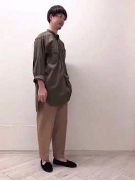 「Scye（サイ）のアイテム（パンツ）」を使った、大宮ルミネ店 スタッフさん（メンズ・170cm）の夏コーディネート