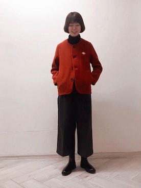 「DANTON（ダントン）のアイテム（パンツ）」を使った、大宮ルミネ店 スタッフさん（レディース・167cm）の秋コーディネート