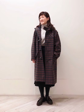 「orcival」｜「アイテム（ダッフルコート）」を使った、大宮ルミネ店 スタッフさん（レディース・153cm）の秋コーディネート