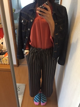 「Fashion Letter（ファッションレター）のアイテム（その他パンツ）」を使った、R さん（レディース・161cm）の秋コーディネート