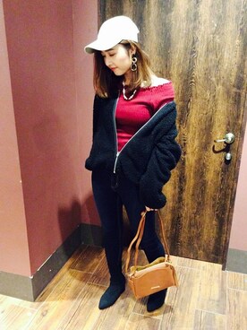 「VENCEEXCHANGE（ヴァンスエクスチェンジ）のアイテム（ブルゾン）」を使った、airiさん（レディース・165cm）の秋コーディネート