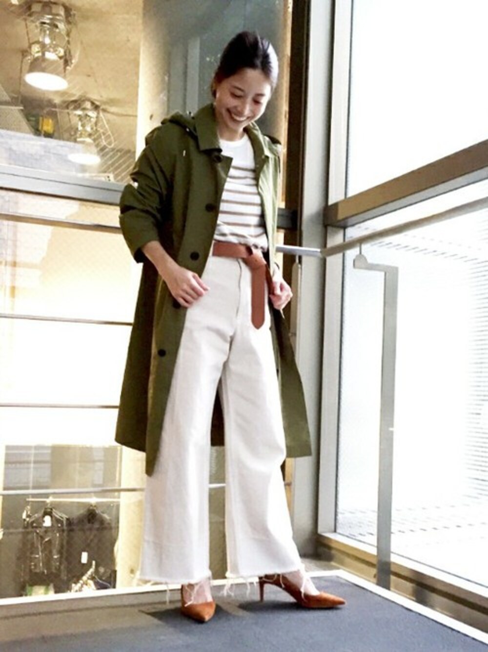 Demi-Luxe BEAMSさんの「Traditional Weatherwear / "SELBY" エステルフードコート（Traditional Weatherwear）」を使ったコーディネート