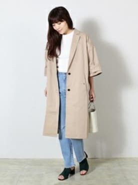 「CINOH（チノ）のアイテム（その他アウター）」を使った、Demi-Luxe BEAMSさん（レディース・160cm）の春コーディネート