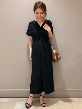 新品✨Demi-Luxe BEAMS ビームスフロントクロスワンピース ネイビー Demi-Luxe BEAMS（デミルクス ビームス）の「Demi-Luxe BEAMS