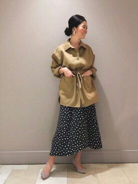 「ドットスカート」｜「アイテム（その他アウター）」を使った、Demi-Luxe BEAMSさん（レディース・162cm）の冬コーディネート