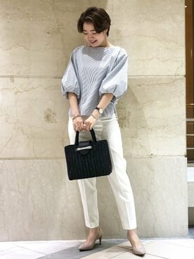 「Demi-Luxe BEAMS（デミルクス ビームス）のアイテム（かごバッグ）」を使った、Demi-Luxe BEAMSさん（レディース・162cm）の春コーディネート