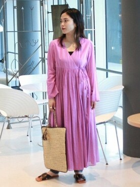 「upper hights」｜「アイテム（ワンピース/ドレス）」を使った、Demi-Luxe BEAMSさん（レディース・154cm）の春コーディネート