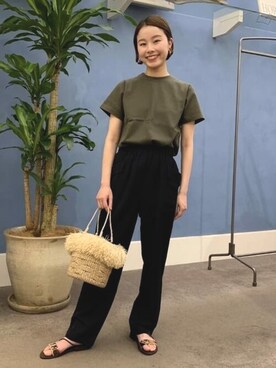 「Demi-Luxe BEAMS（デミルクス ビームス）のアイテム（かごバッグ）」を使った、Demi-Luxe BEAMSさん（レディース・158cm）の春コーディネート