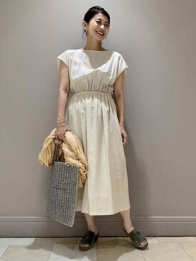 「Demi-Luxe BEAMS（デミルクス ビームス）のアイテム（かごバッグ）」を使った、Demi-Luxe BEAMSさん（レディース・164cm）の夏コーディネート