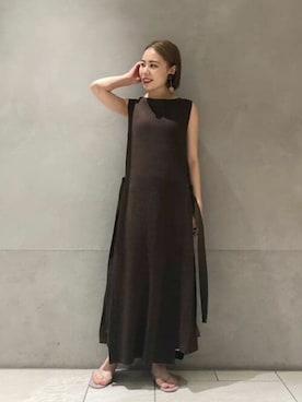 Demi-Luxe BEAMS / リネン ニットワンピースを使った人気ファッション  