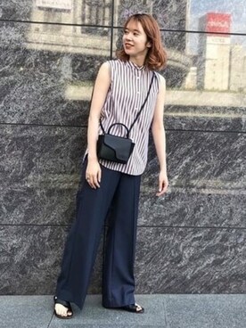 「EFFE BEAMS（エッフェビームス）のアイテム（パンツ）」を使った、Demi-Luxe BEAMSさん（レディース・163cm）の夏コーディネート