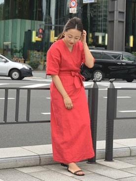 Demi-Luxe BEAMS / 2WAY リネン ワンピースを使った人気