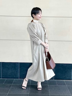 Demi-Luxe BEAMS / ギャザースリーブ ワンピースを使った人気