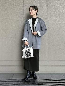 Demi-Luxe BEAMS / ベルト付き リバーコートを使った人気ファッション