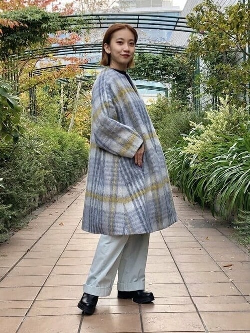 Demi-Luxe BEAMS / シャギーノーカラーコートを使った人気ファッション