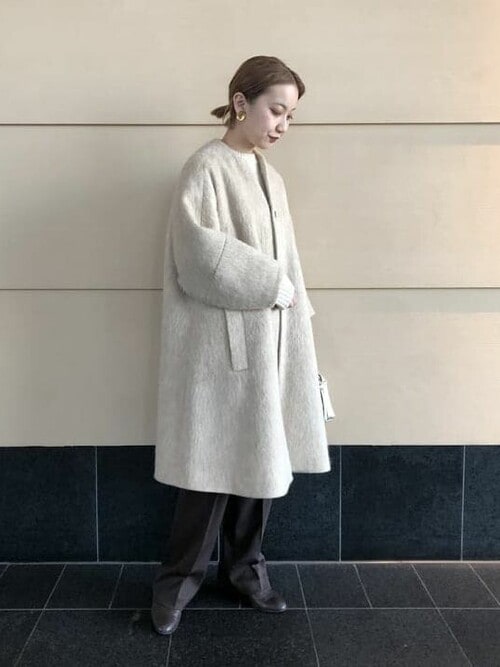 Demi-Luxe BEAMS / シャギーノーカラーコートを使った人気