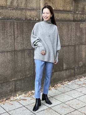 「EFFE BEAMS（エッフェビームス）のアイテム（パンツ）」を使った、Demi-Luxe BEAMSさん（レディース・161cm）の冬コーディネート