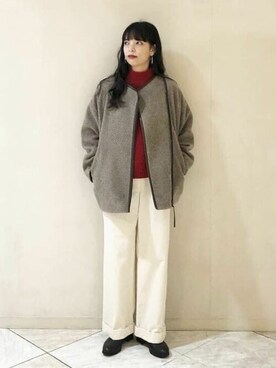 「お出かけスタイル」｜「アイテム（ブルゾン）」を使った、Demi-Luxe BEAMSさん（レディース・158cm）の冬コーディネート