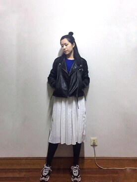 「MANGO（マンゴ）のアイテム（ムートンコート）」を使った、miyaさん（レディース・168cm）の春コーディネート