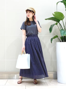 「Andemiu（アンデミュウ）のアイテム（キャップ）」を使った、yumeminさん（レディース・160cm）の春コーディネート