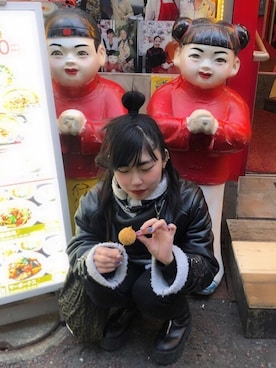 「オルチャンファッション」｜「アイテム（ブーツ）」を使った、nanaさん（レディース・155cm）の冬コーディネート
