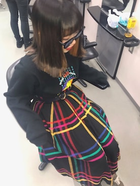 「Dior」｜「アイテム（スウェット）」を使った、nanaさん（レディース・155cm）の冬コーディネート
