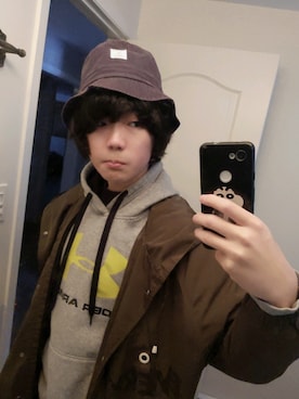 「Roots Canadaのアイテム（帽子）」を使った、wallace180911さん（メンズ・173cm）の冬コーディネート