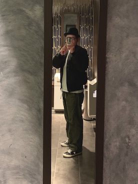 「schott（ショット）のアイテム（MA-1）」を使った、shima._.unionさん（メンズ・175cm）の冬コーディネート