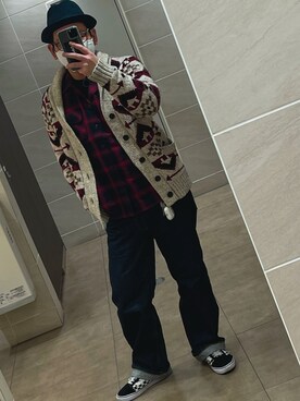 「ショット」｜「アイテム（スニーカー）」を使った、shima._.unionさん（メンズ・175cm）の冬コーディネート