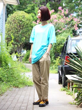 「C.E.L.STORE（セルストア）のアイテム（トップス）」を使った、きのこさんさん（レディース・159cm）の夏コーディネート