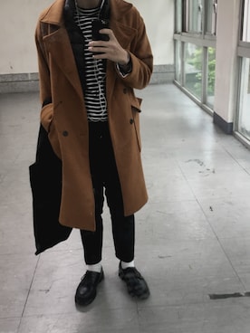 「5（ファイブ）のアイテム（ジャケット/アウター）」を使った、진일상さん（メンズ・175cm）の冬コーディネート