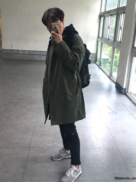 「SPAO（スパオ）のアイテム（ジャケット/アウター）」を使った、진일상さん（メンズ・175cm）の春コーディネート