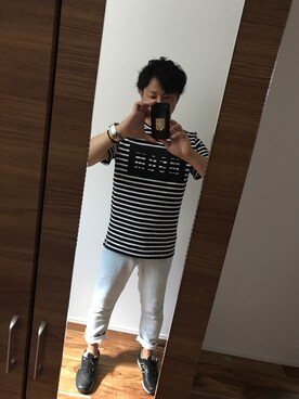 「MSGM（エムエスジーエム）のアイテム（トップス）」を使った、makotoさん（キッズ・122cm）の夏コーディネート