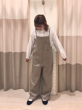 「Samansa Mos2 blue（サマンサモスモスブルー）のアイテム（オールインワン・サロペット）」を使った、moeさん（レディース・152cm）の秋コーディネート